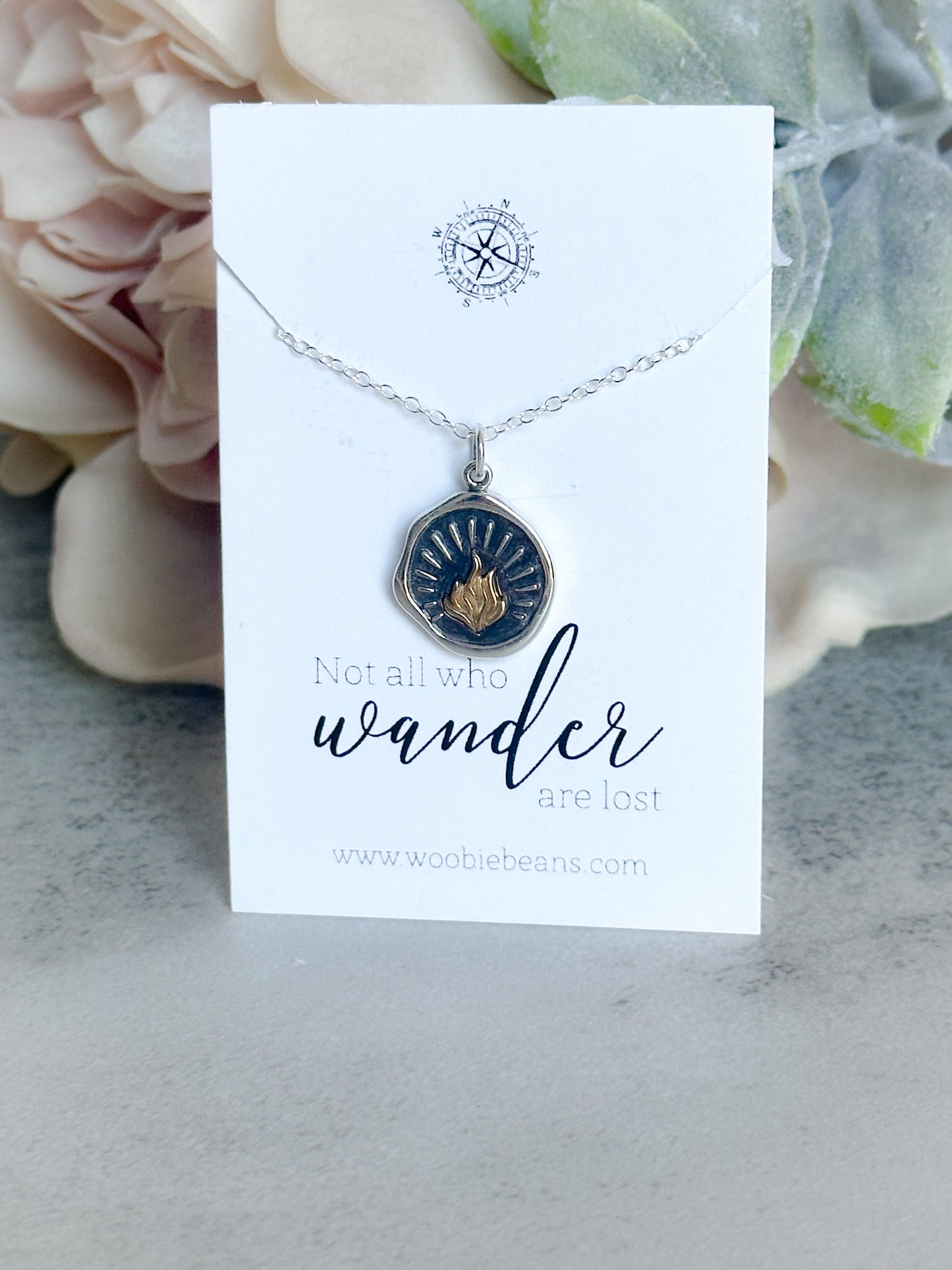 Campfire Sterling Silver Wax Seal Necklace