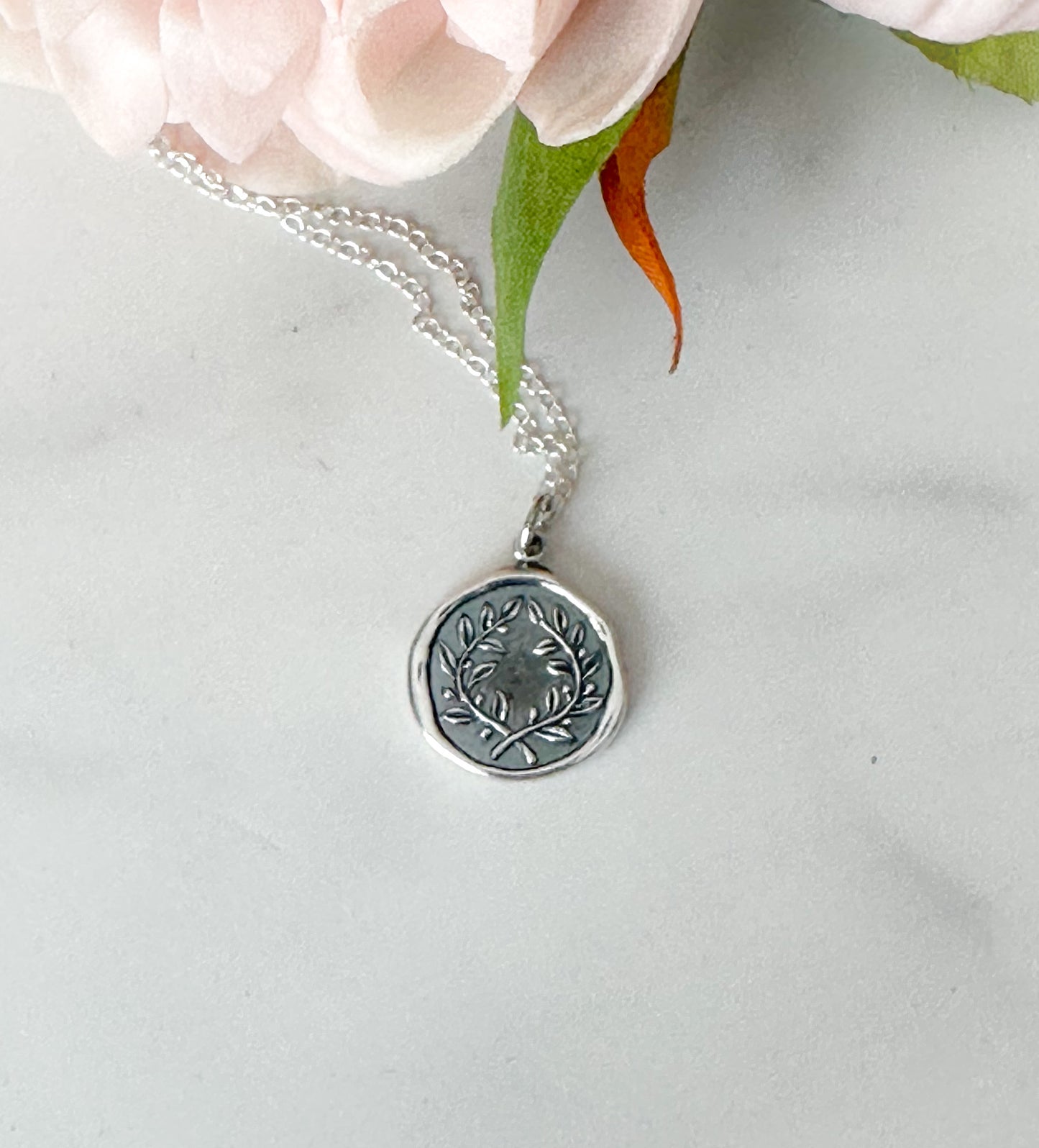 Laurel Wreath Wax Seal Necklace