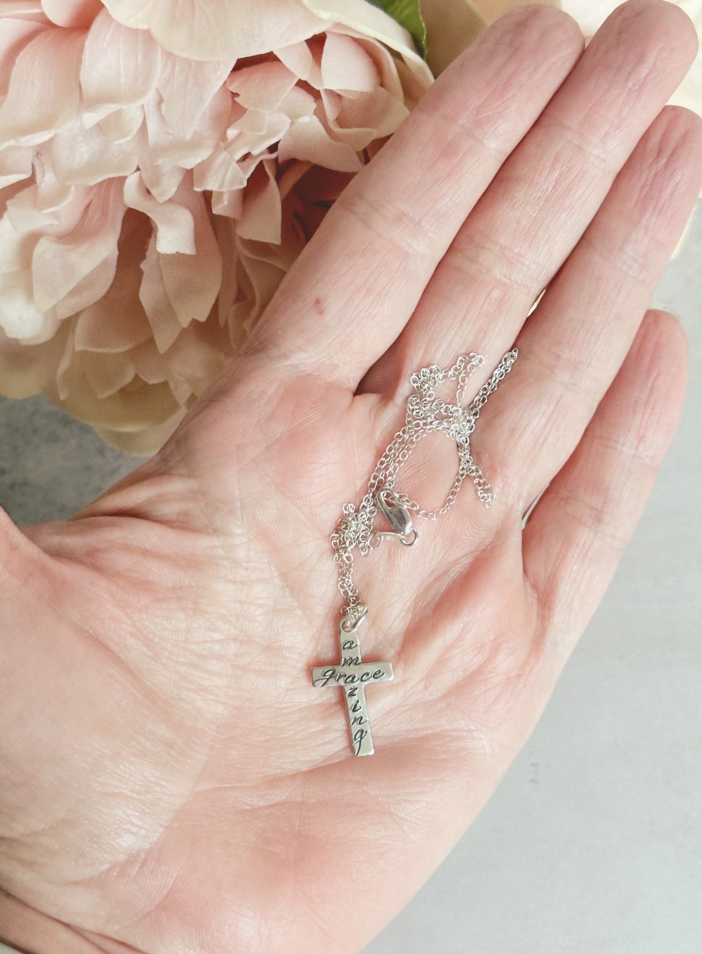 Amazing Grace Cross Necklace