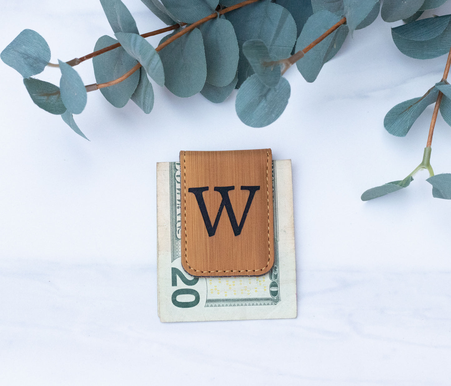 Personalized Leather Money Clip
