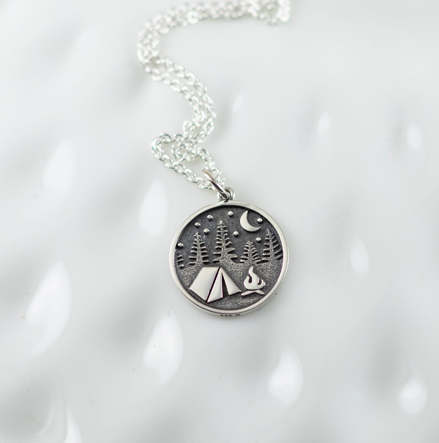 Sterling Silver Camping Under the Stars Necklace