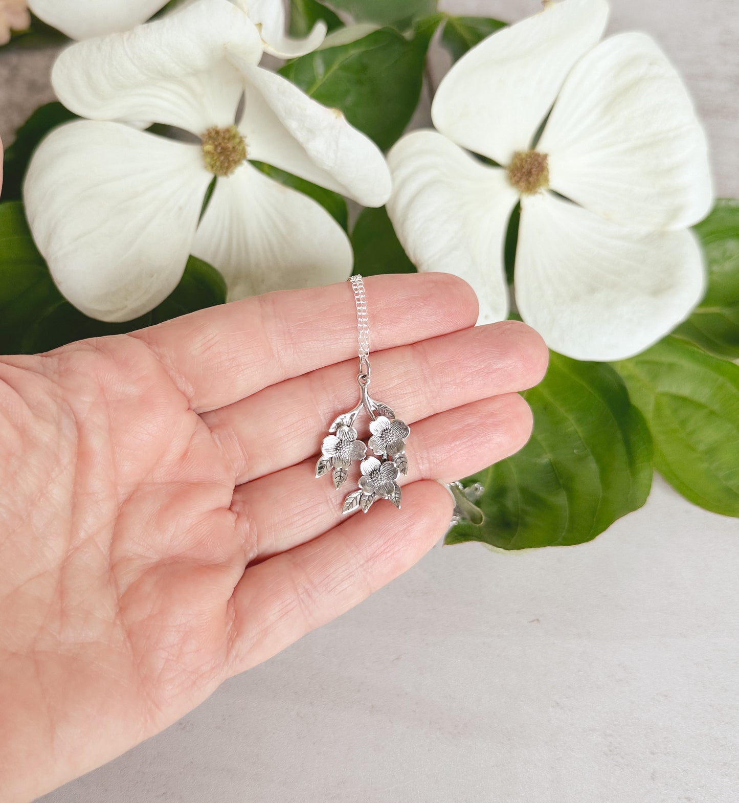Dogwood Tree Blossoms Necklace