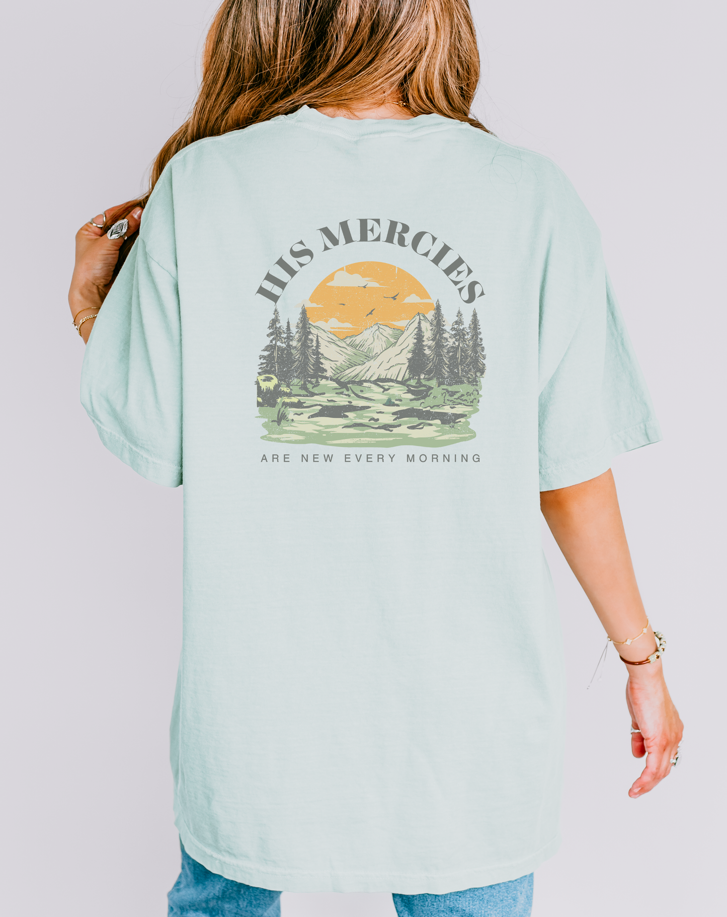 His Mercies Are New Every Morning Double Sided Print Tee