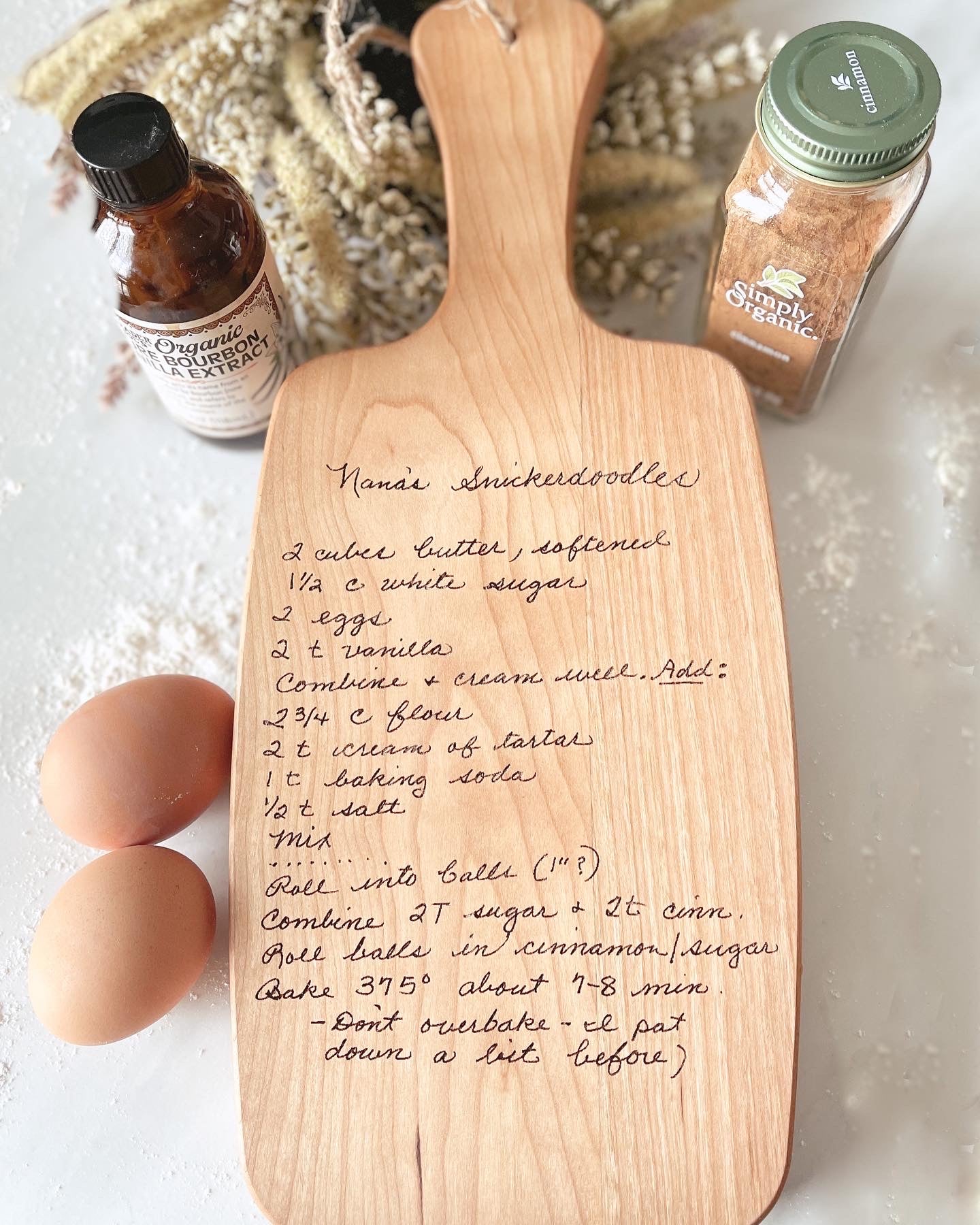 Handwritten Recipe Wood Cutting Board