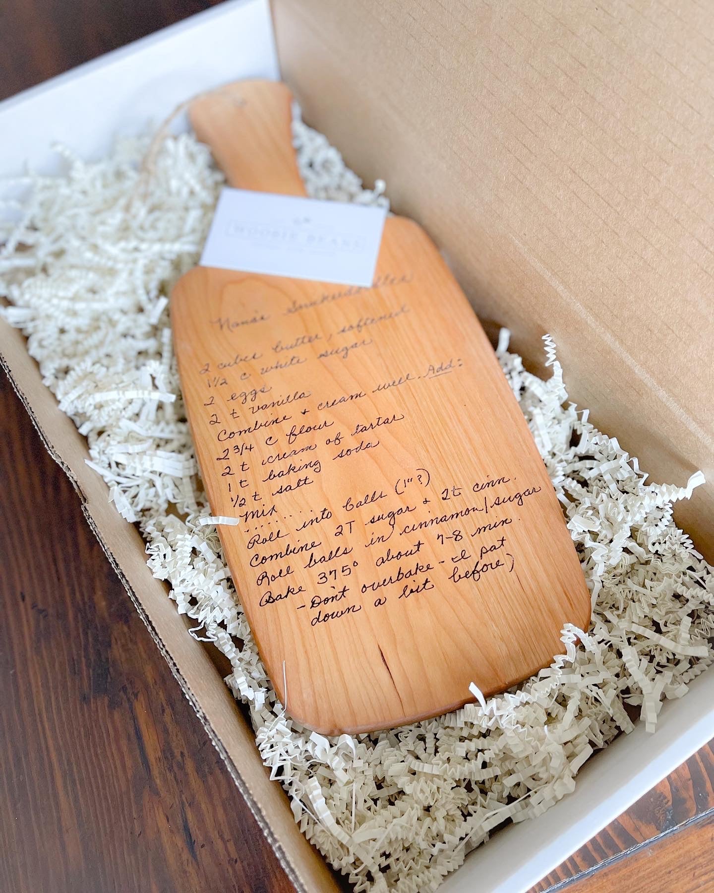 Handwritten Recipe Wood Cutting Board