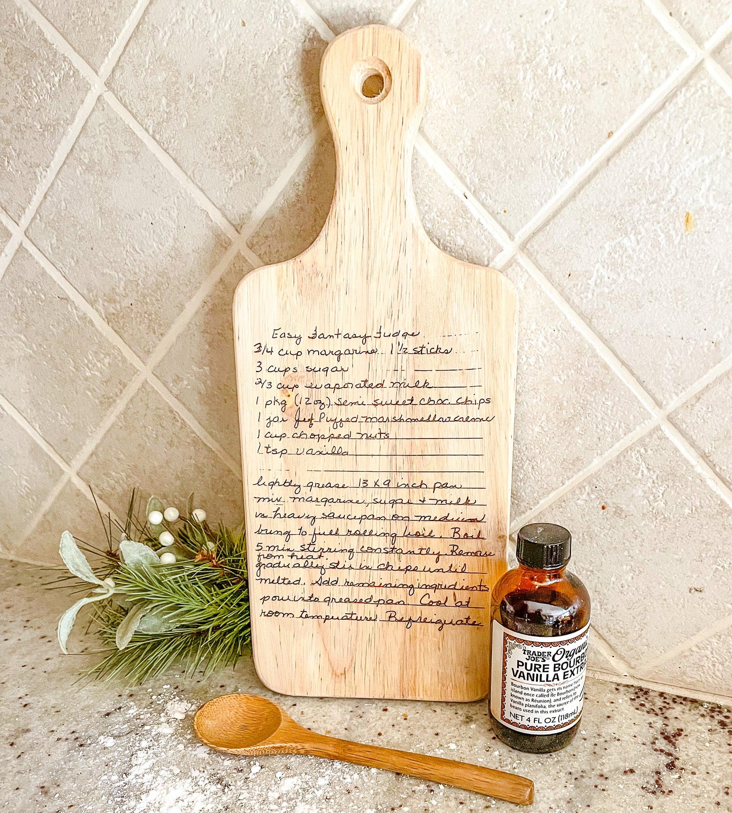 Handwritten Recipe Cutting Board