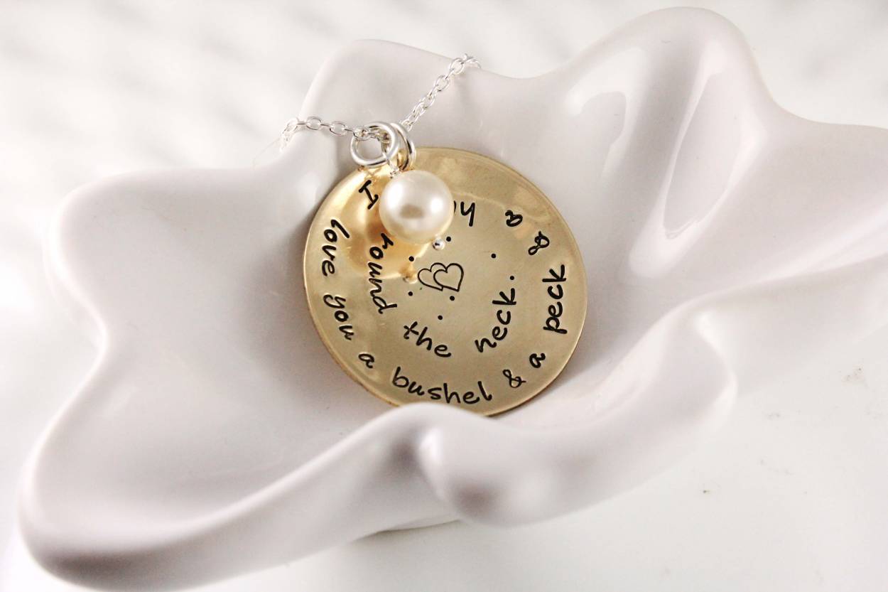 I Love You a Bushel and a Peck - Gold with Pearl