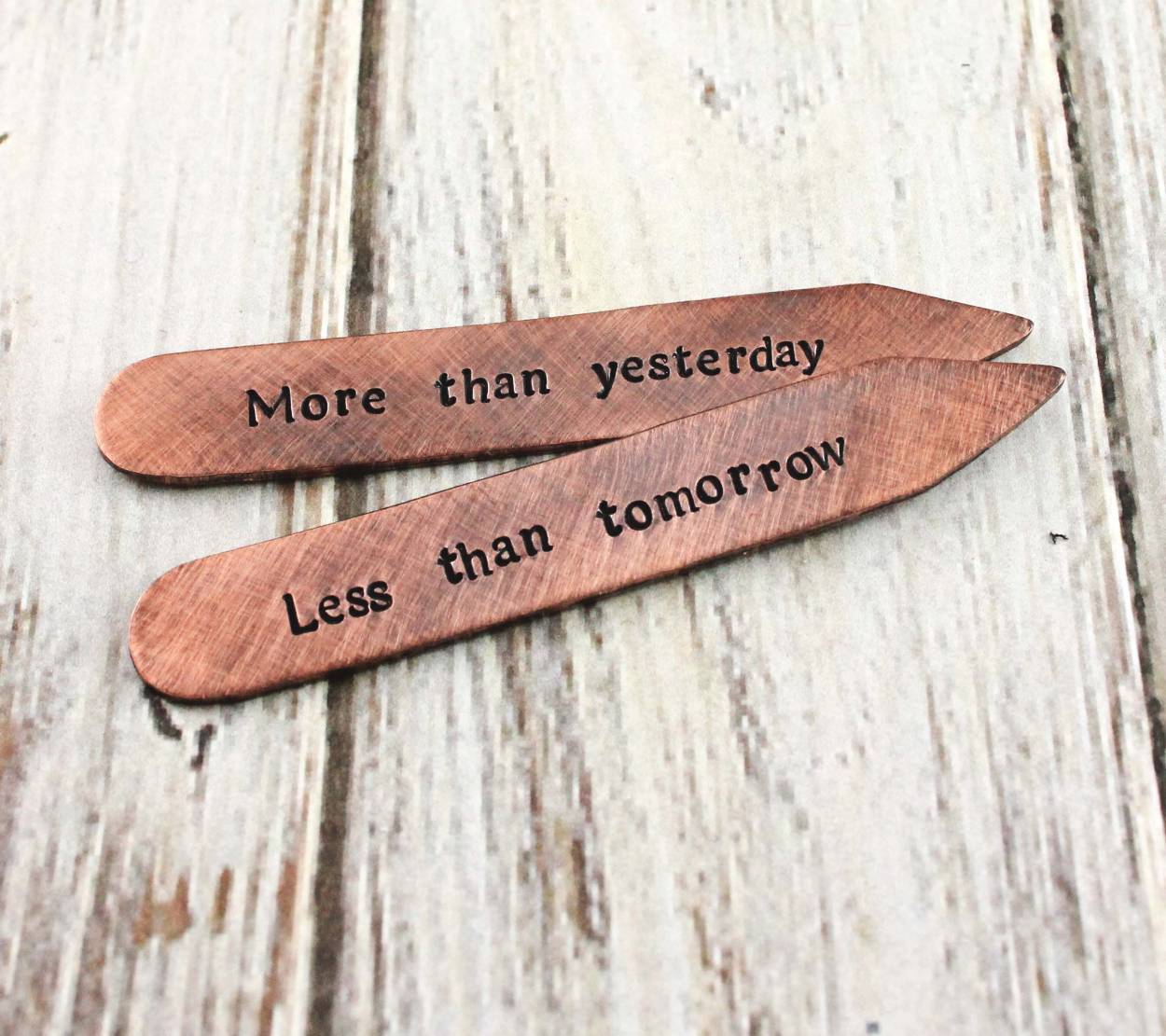 Monogram Copper Collar Stays