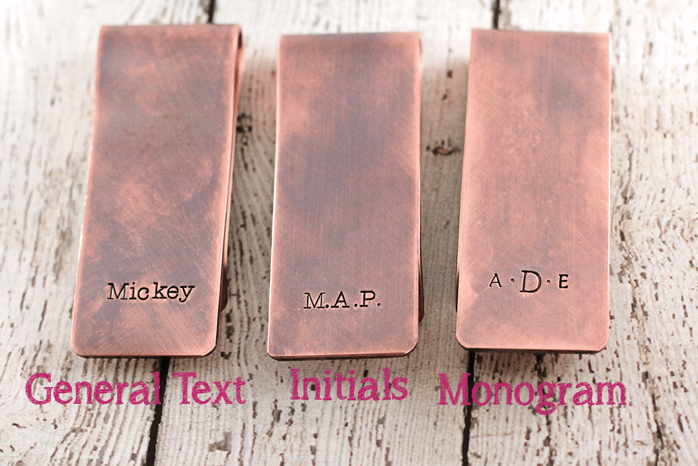 Copper Monogrammed Money Clip