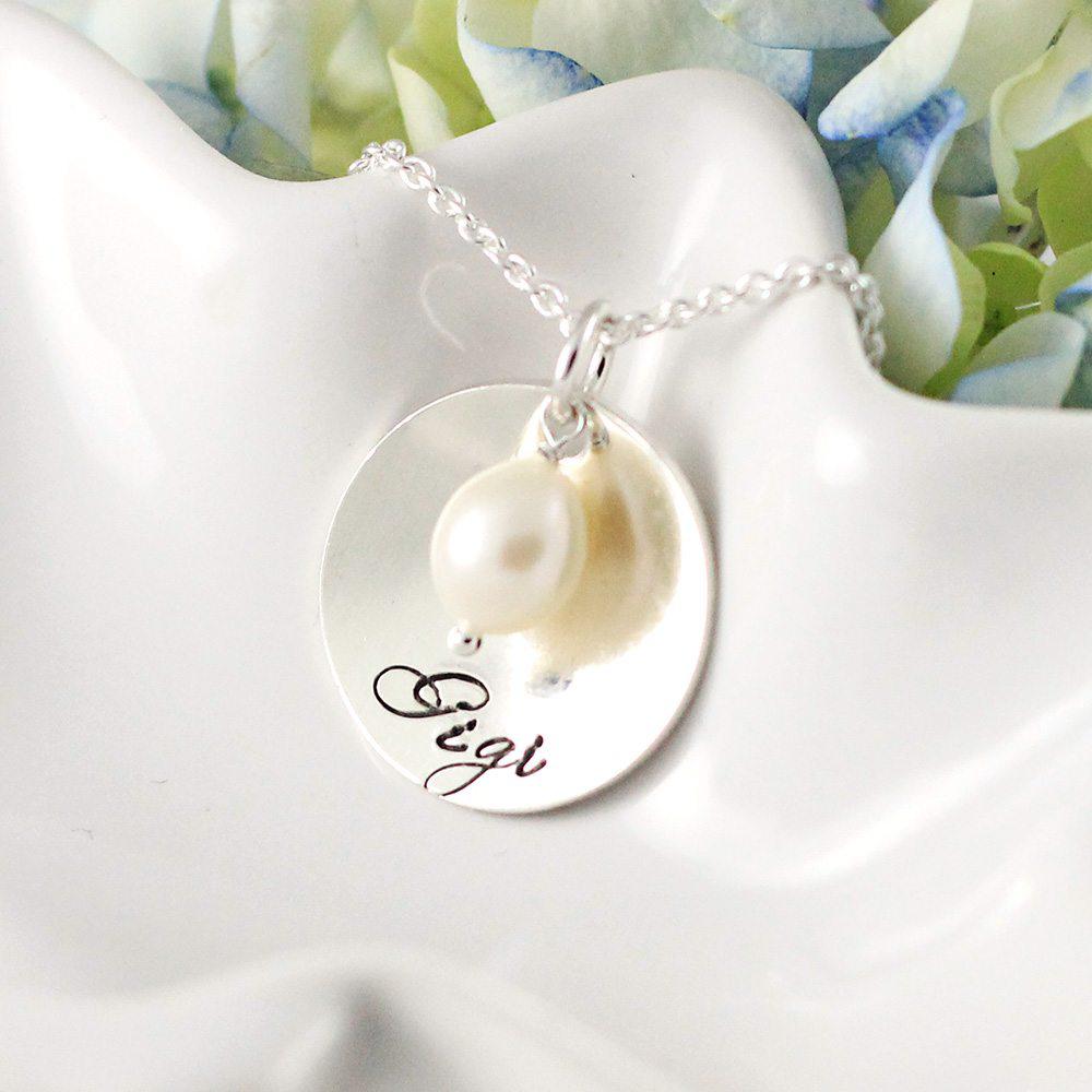 Sterling silver Nana necklace with pearl