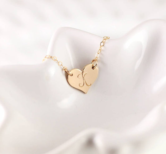 Initial Gold Heart Necklace