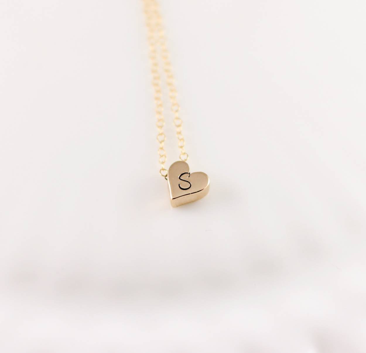 Gold Initial Heart Necklace