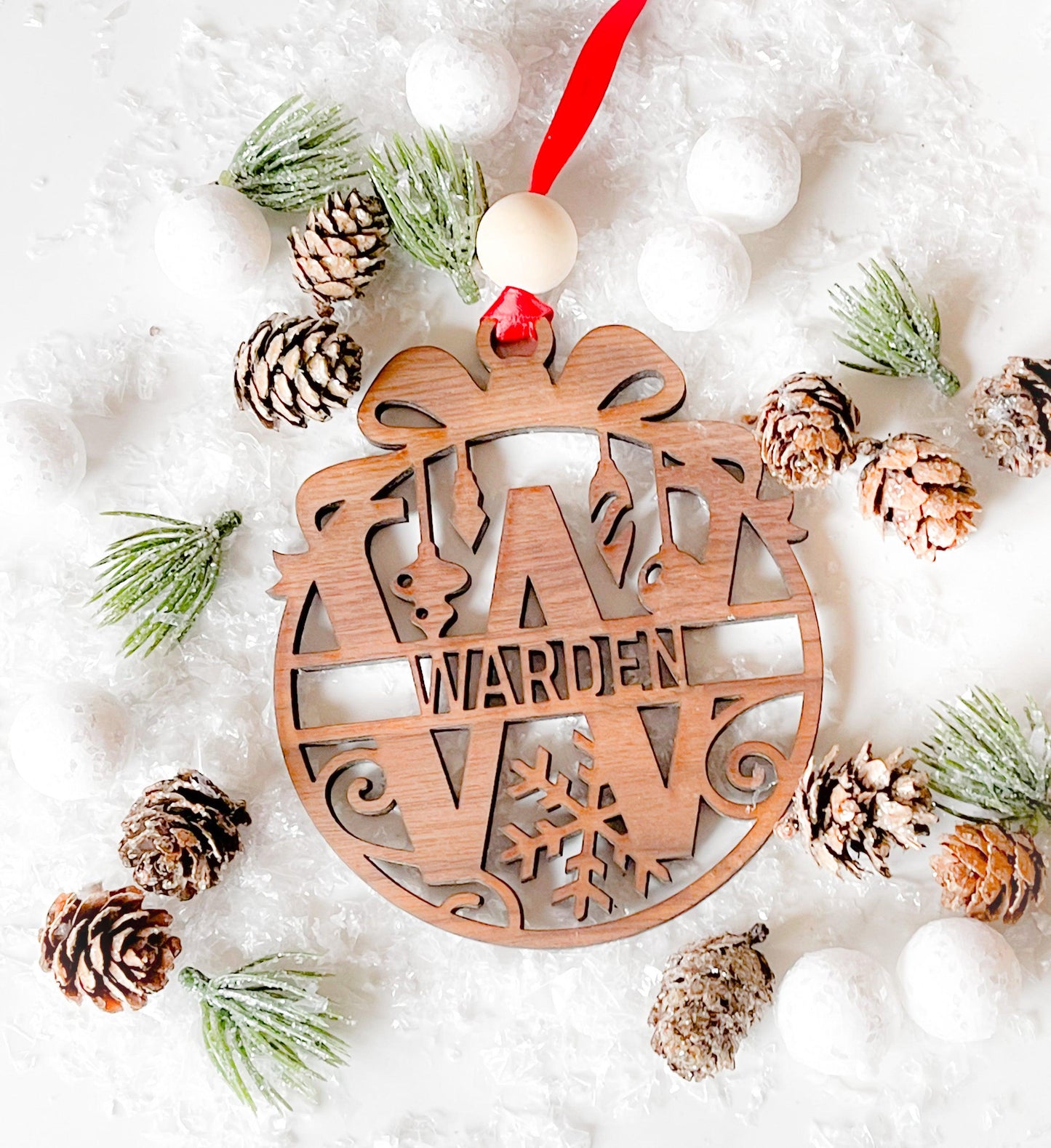 Large Monogram and Name Wood ornament