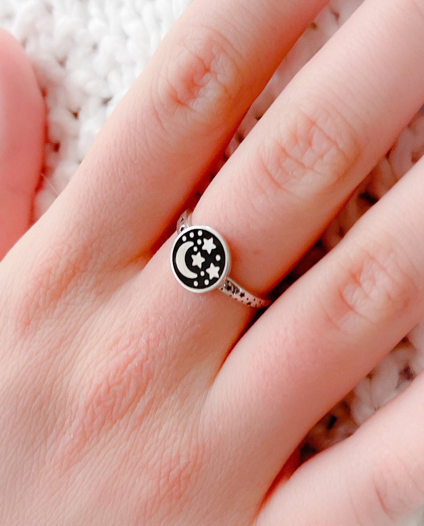 Moon and Stars Round Ring