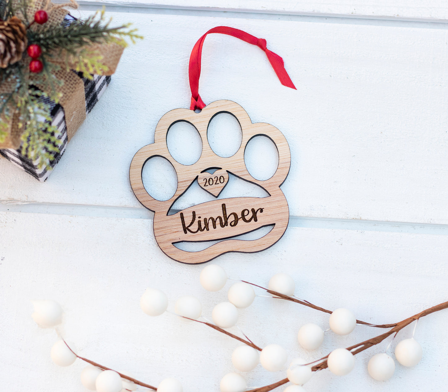 Personalized Dog Paw Ornament