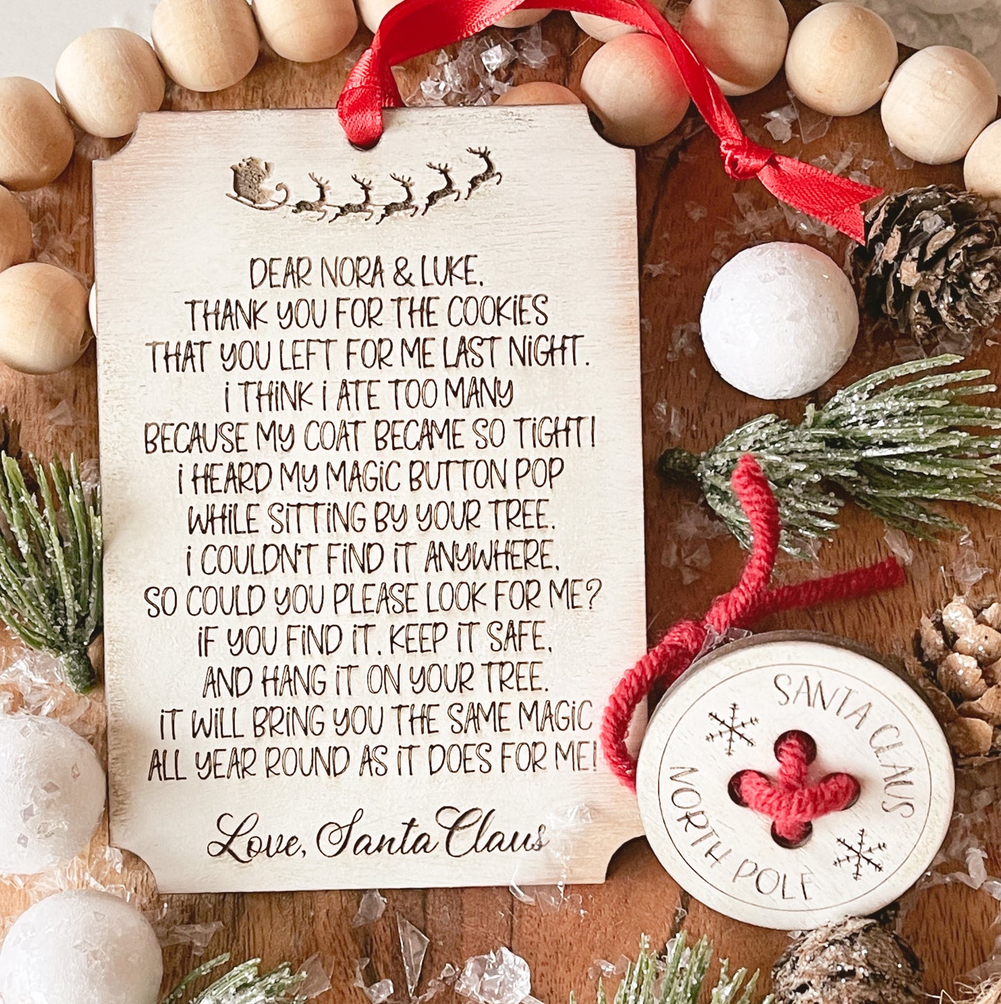 Santa's Lost Magic Button Ornament Set