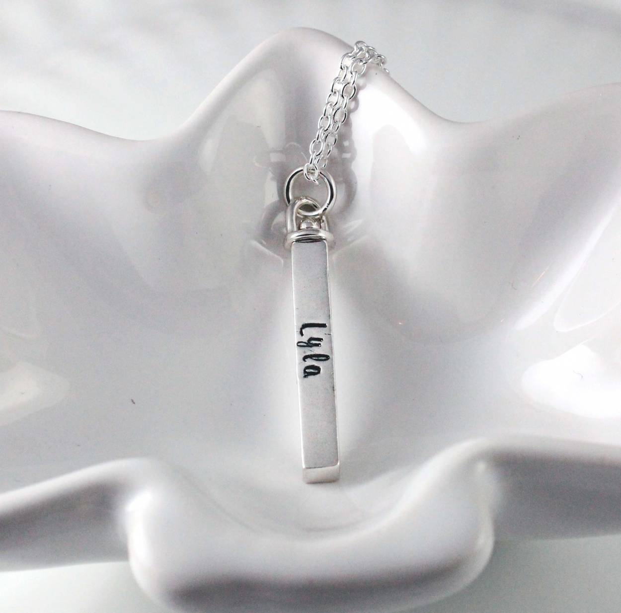 Sterling silver swivel bar necklace