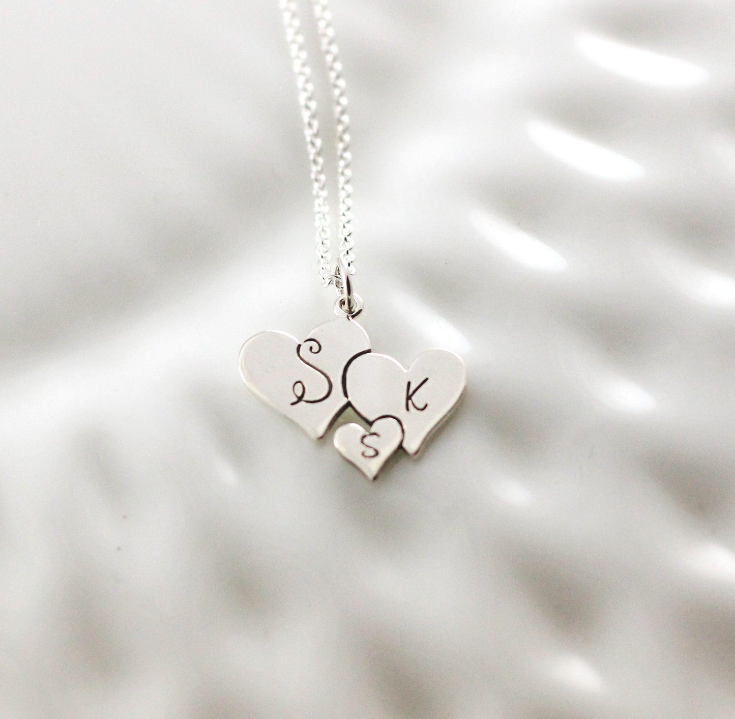 Silver 3 Heart Necklace