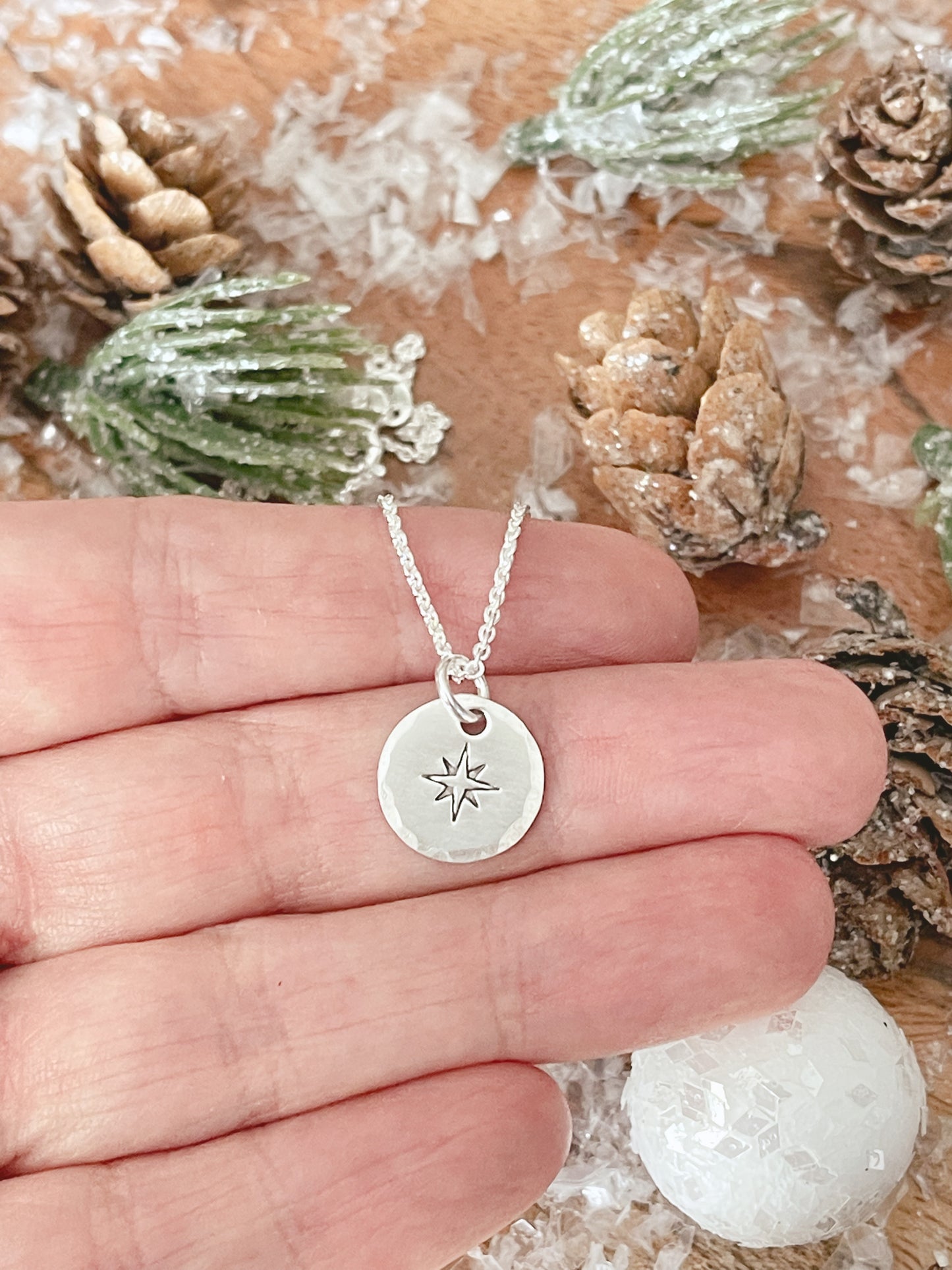 Sterling Silver Moravian Star Necklace - As Seen in Our State Magazine