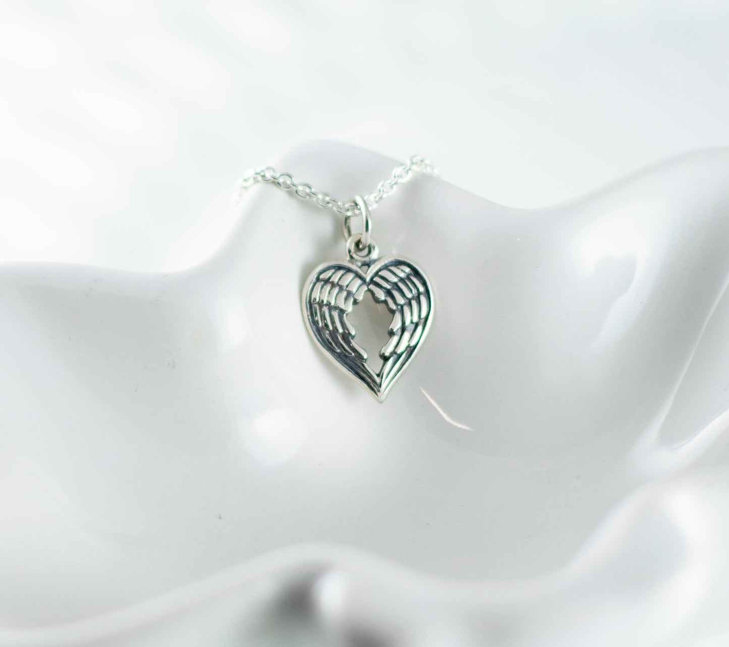 Sterling silver angel wing necklace