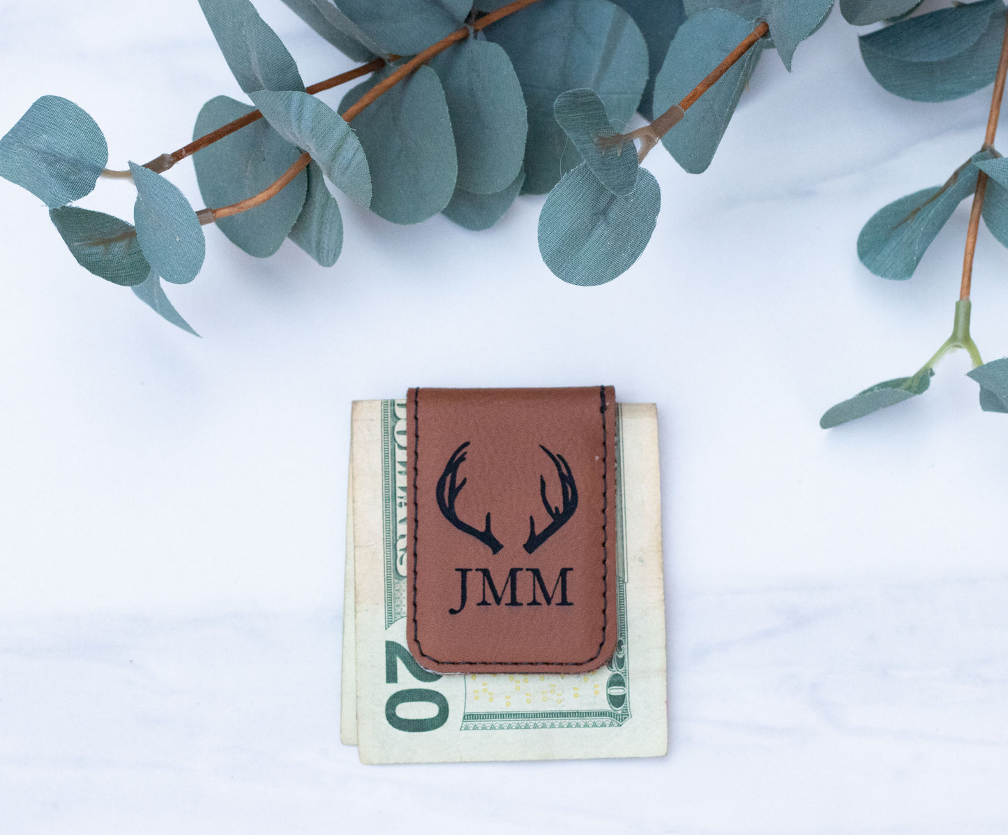 Personalized Leather Money Clip