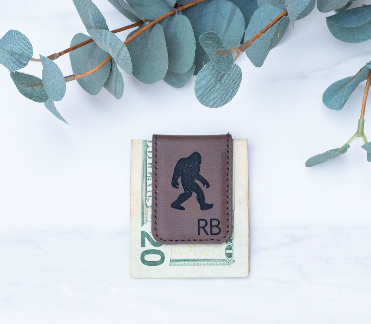 Personalized Leather Money Clip