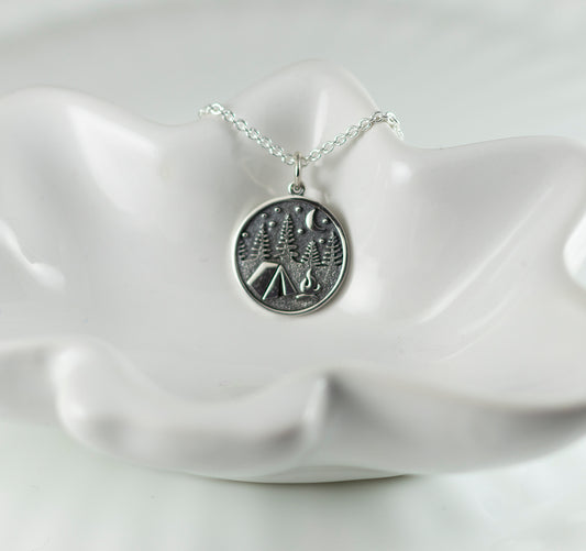 Sterling Silver Camping Under the Stars Necklace