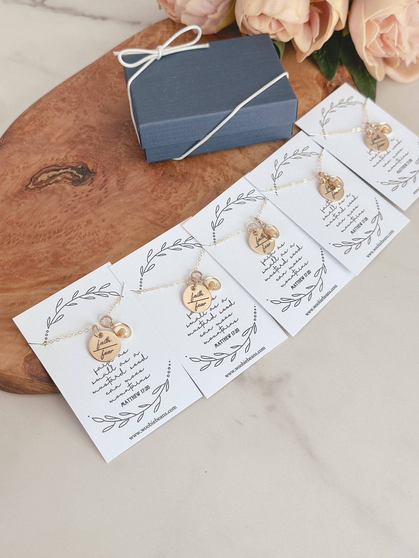 Faith Over Fear Gold Mustard Seed Necklace