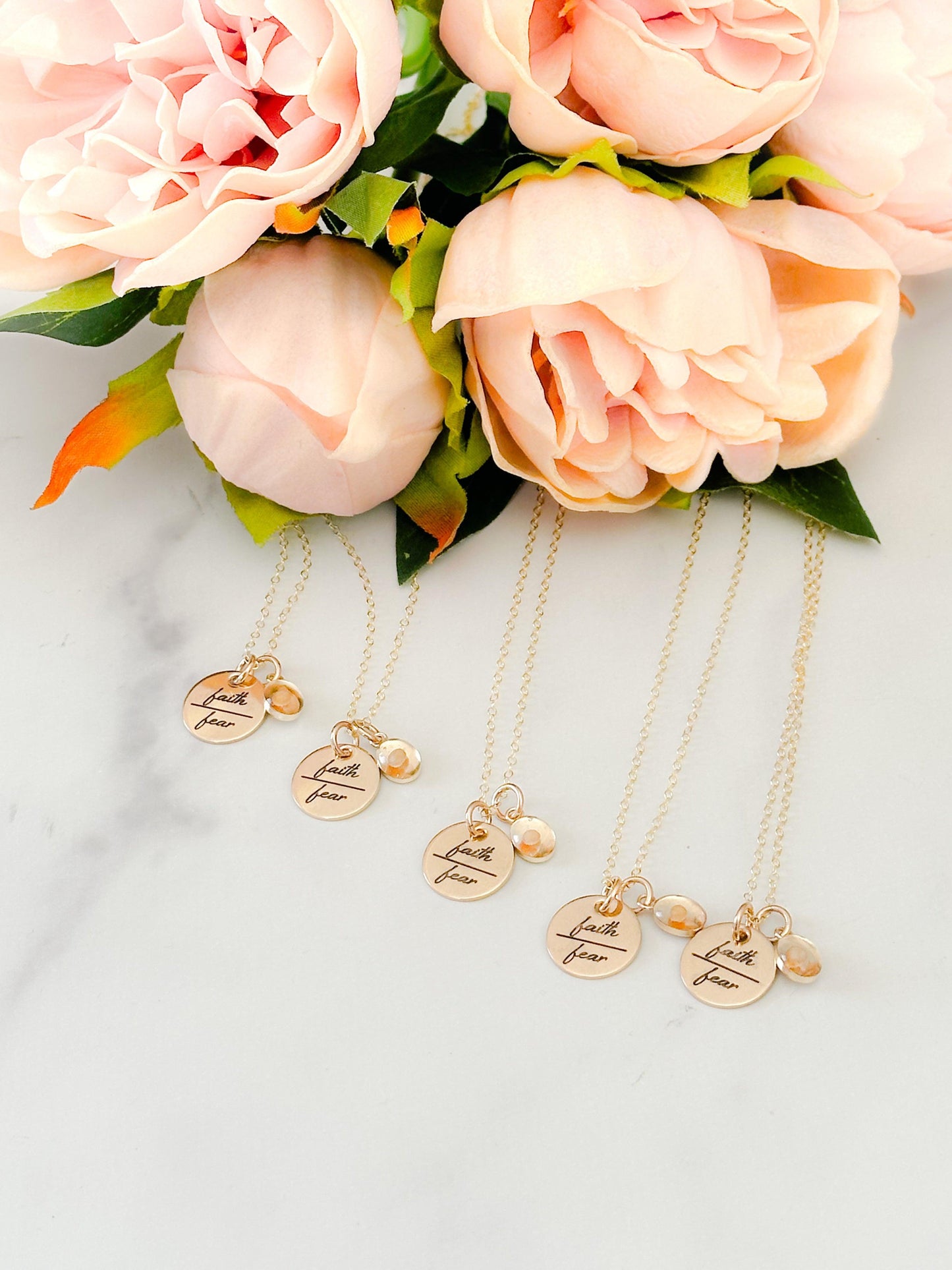 Faith Over Fear Gold Mustard Seed Necklace