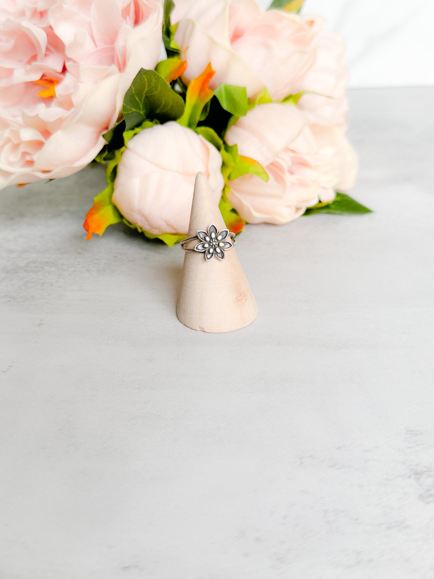 Sterling Silver Lotus Ring