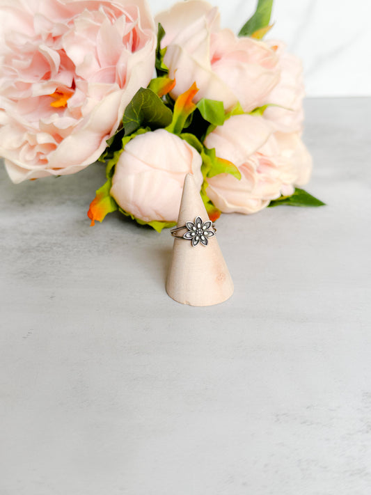 Sterling Silver Lotus Ring