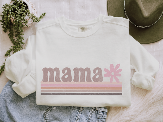 Mama Retro Lightweight Comfort Colors crewneck sweatshirt