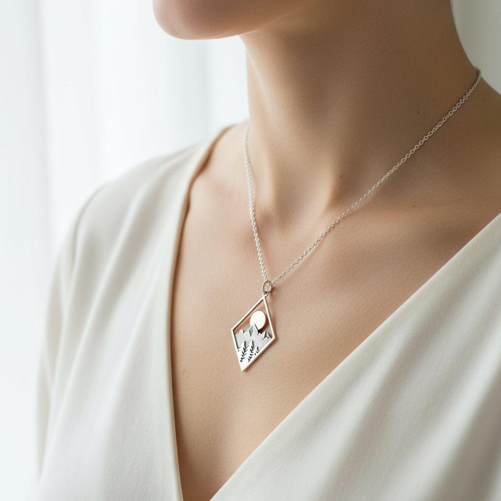Mountains are Calling Diamond Necklace