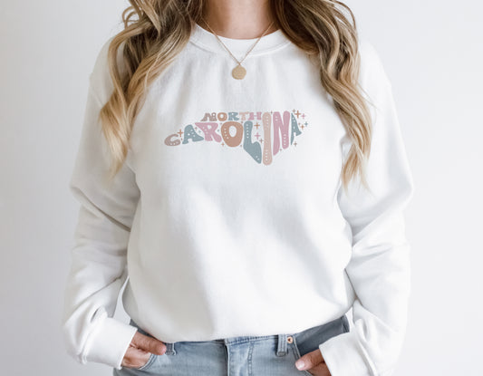North Carolina Pastel Word Art Sweatshirt