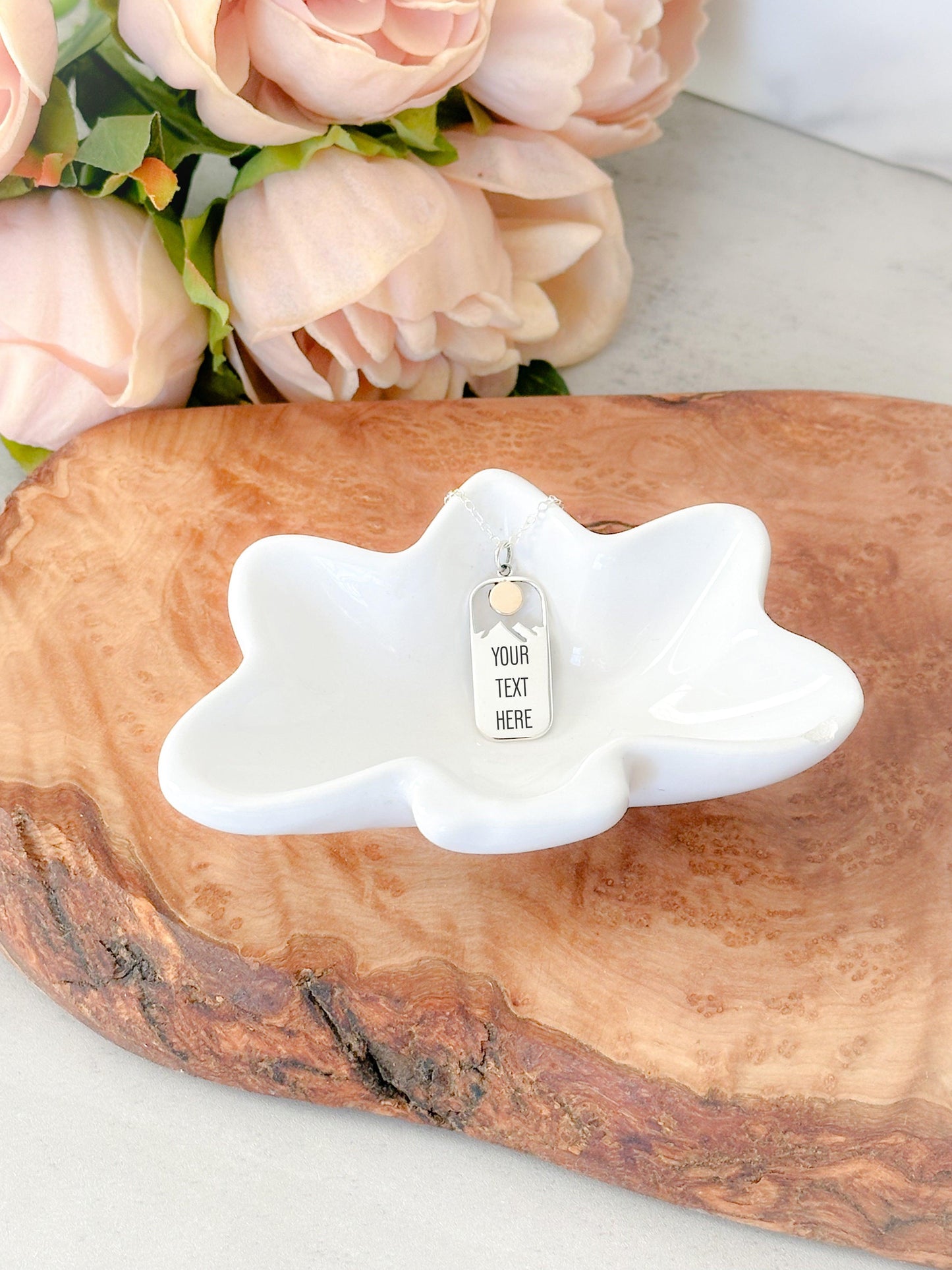 Rectangle Mountain Sunset Necklace