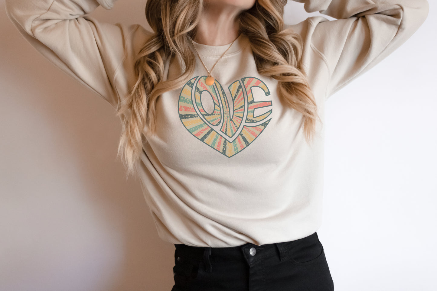 Love Retro Heart Sweatshirt
