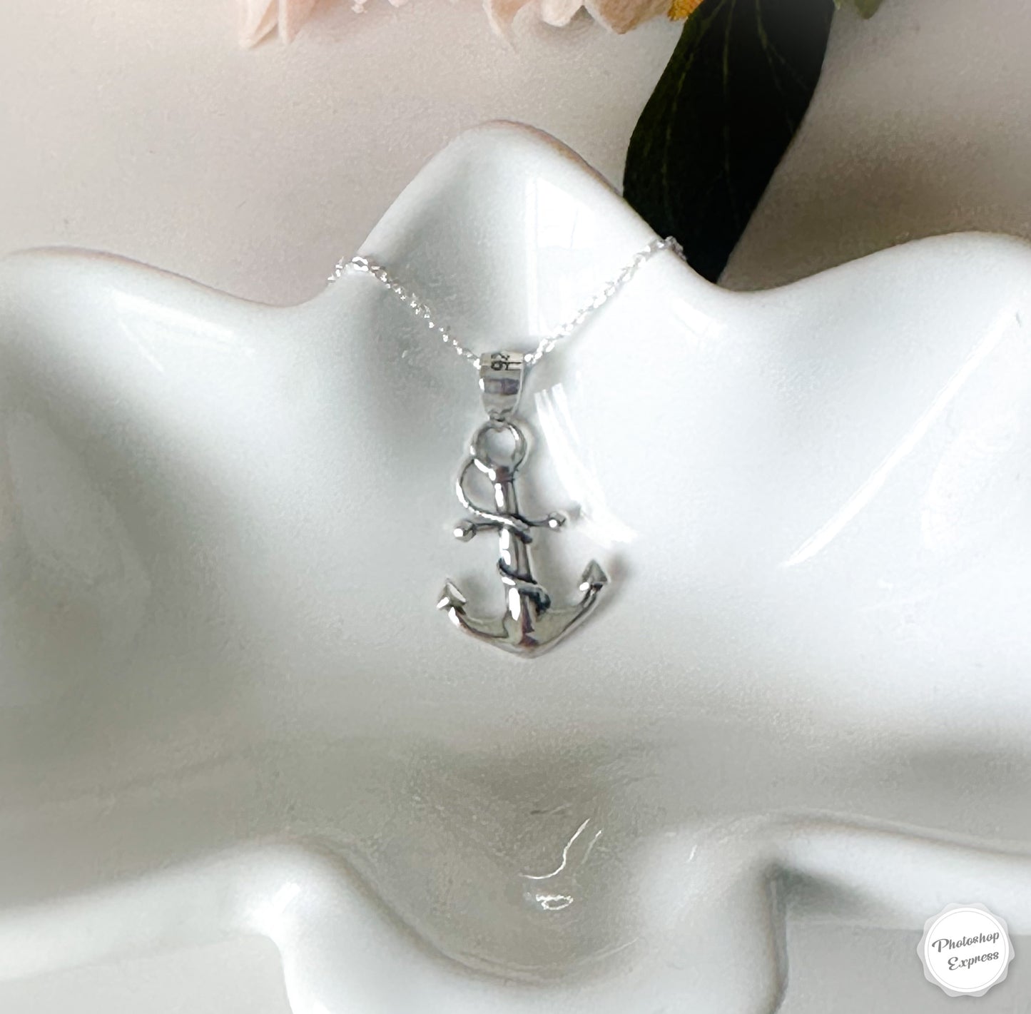 Sterling silver anchor necklace