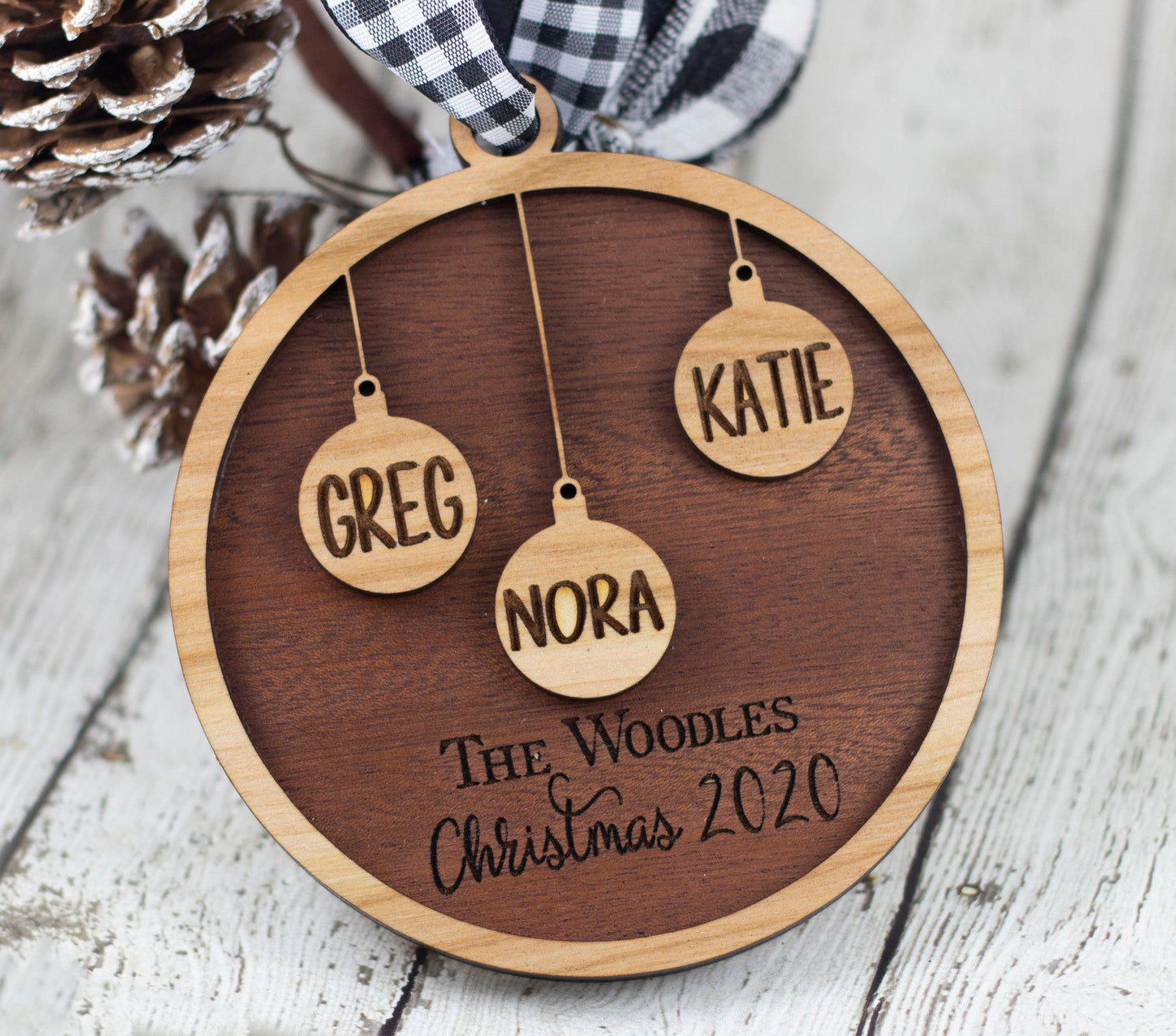 Wood Family Christmas Ornament