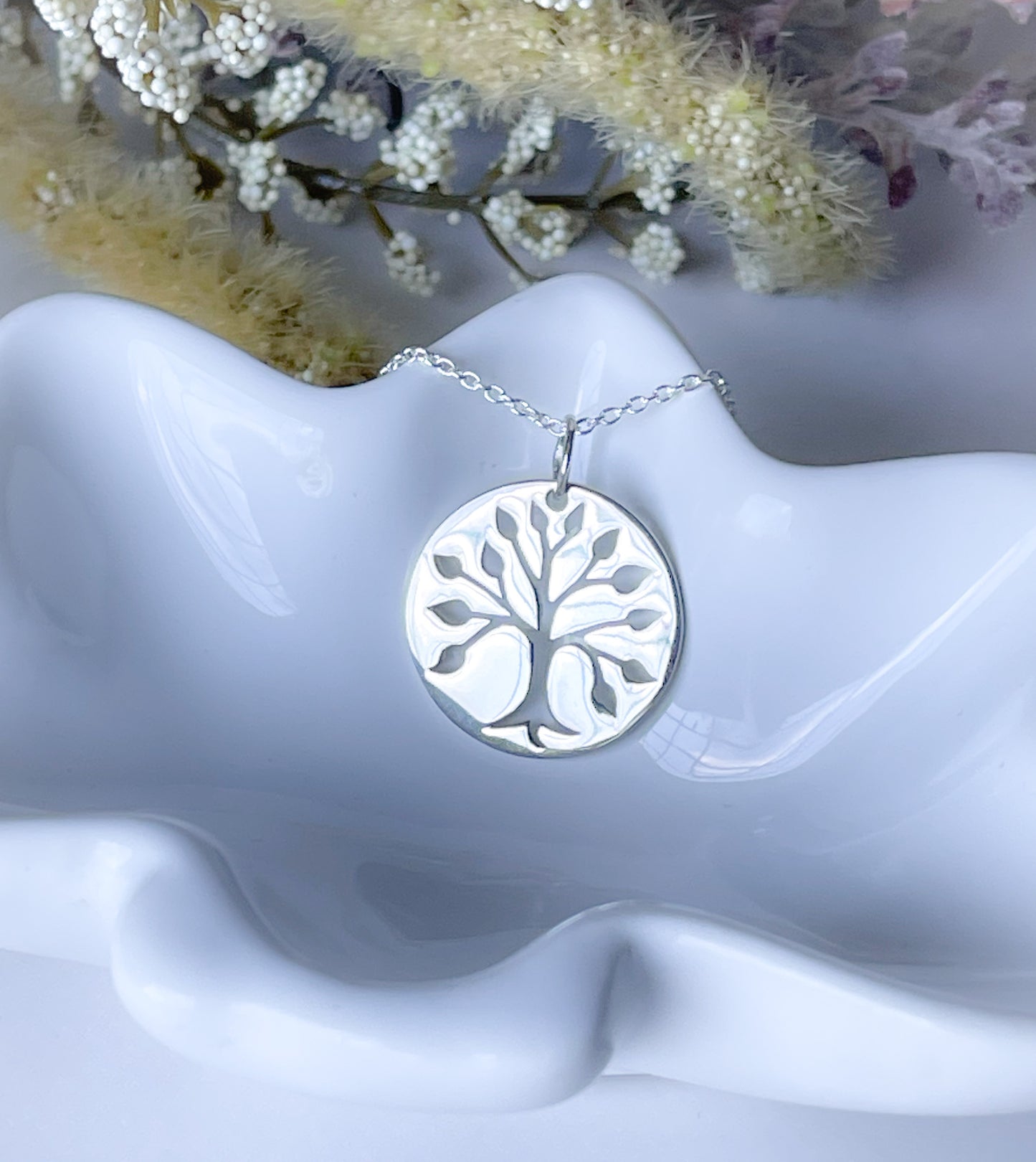 Sterling silver tree necklace
