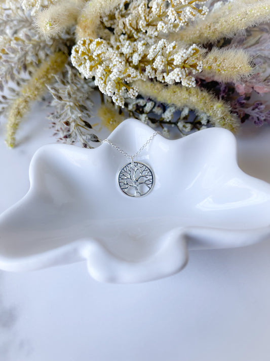 Silver Small Tree of Life Charm Necklace
