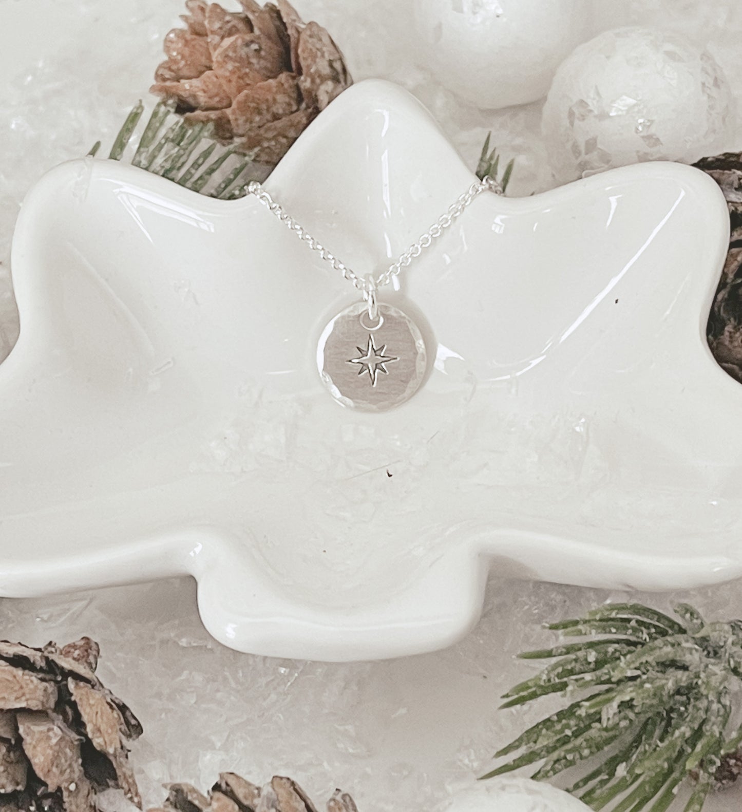 Sterling Silver Moravian Star Necklace - As Seen in Our State Magazine