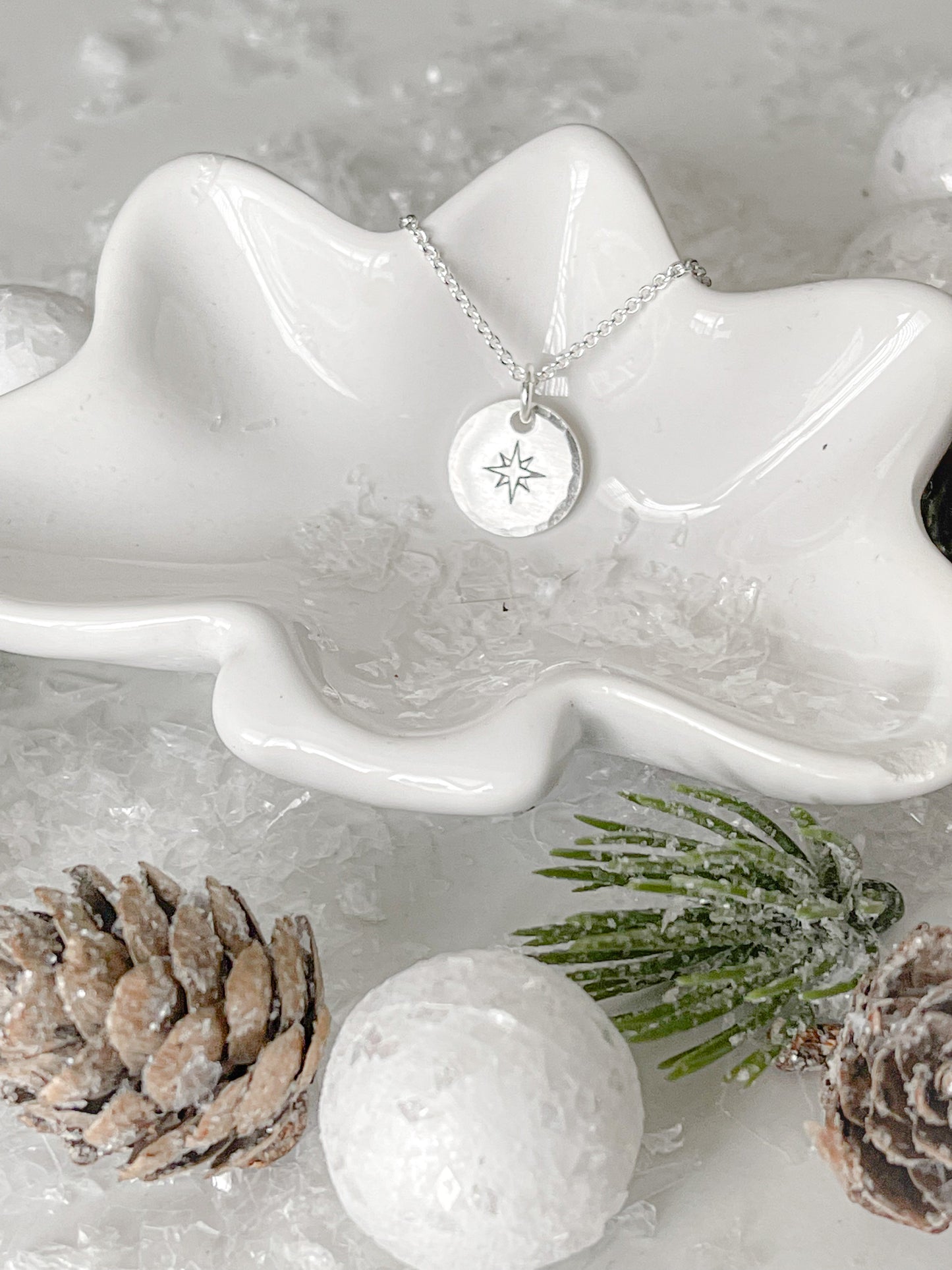 Sterling Silver Moravian Star Necklace - As Seen in Our State Magazine
