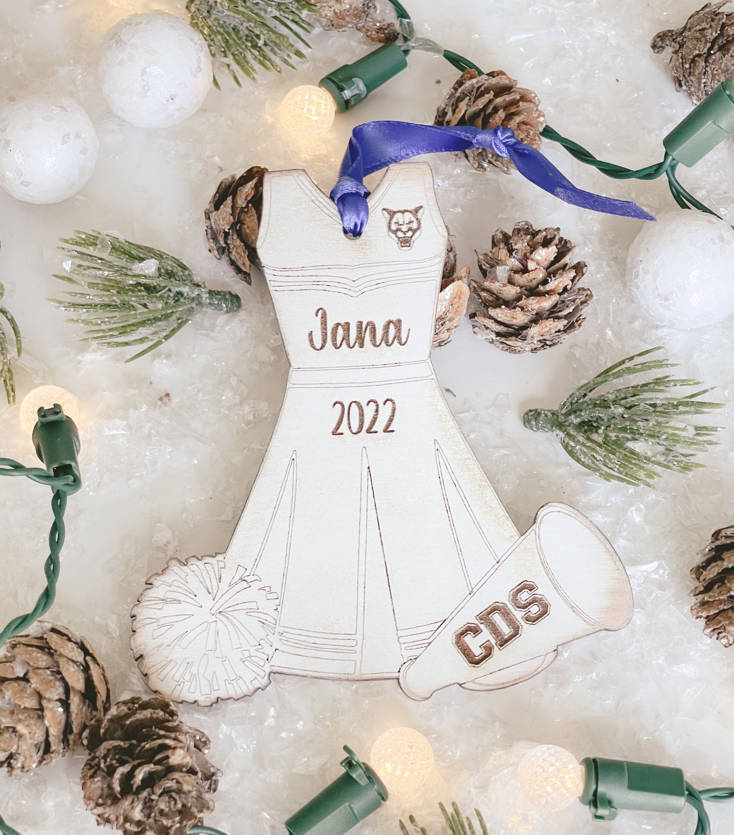 Personalized Cheerleader Christmas Ornament