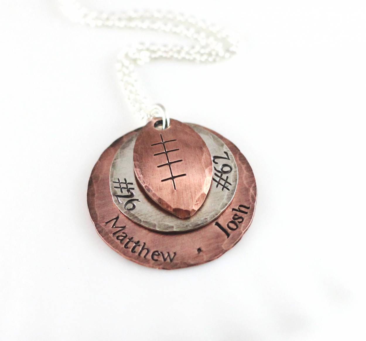 Double Layer with Copper Football Necklace