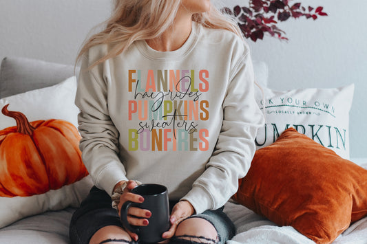 Flannels and All Things Fall Crewneck Sweatshirt