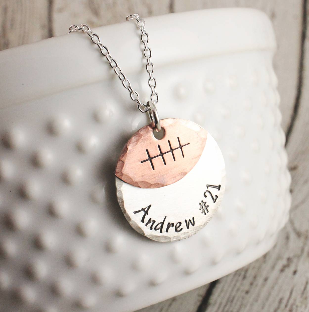 Personalized Football Necklace