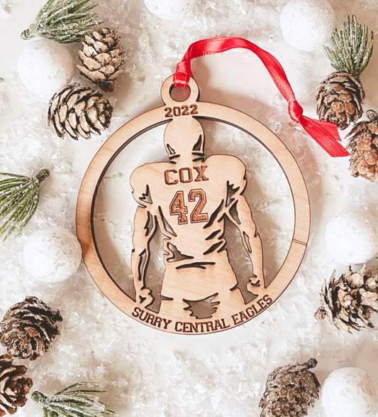 Personalized Football Player Ornament