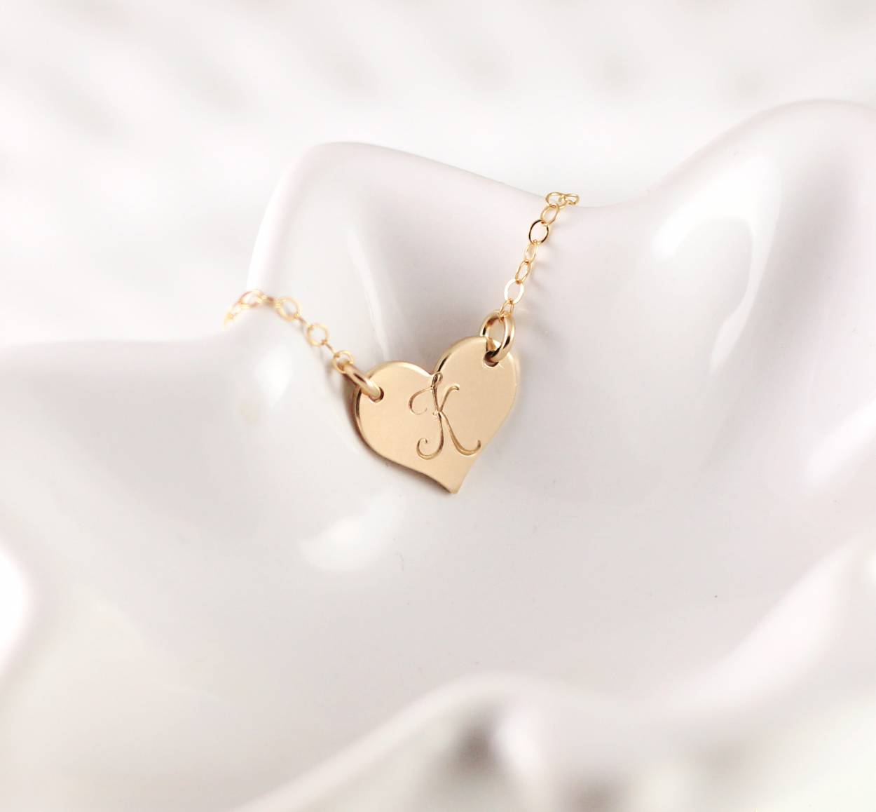 Initial Gold Heart Necklace