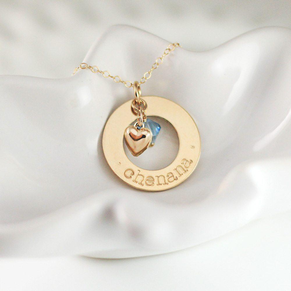 Gold Mom Eternity Necklace with Birthstones