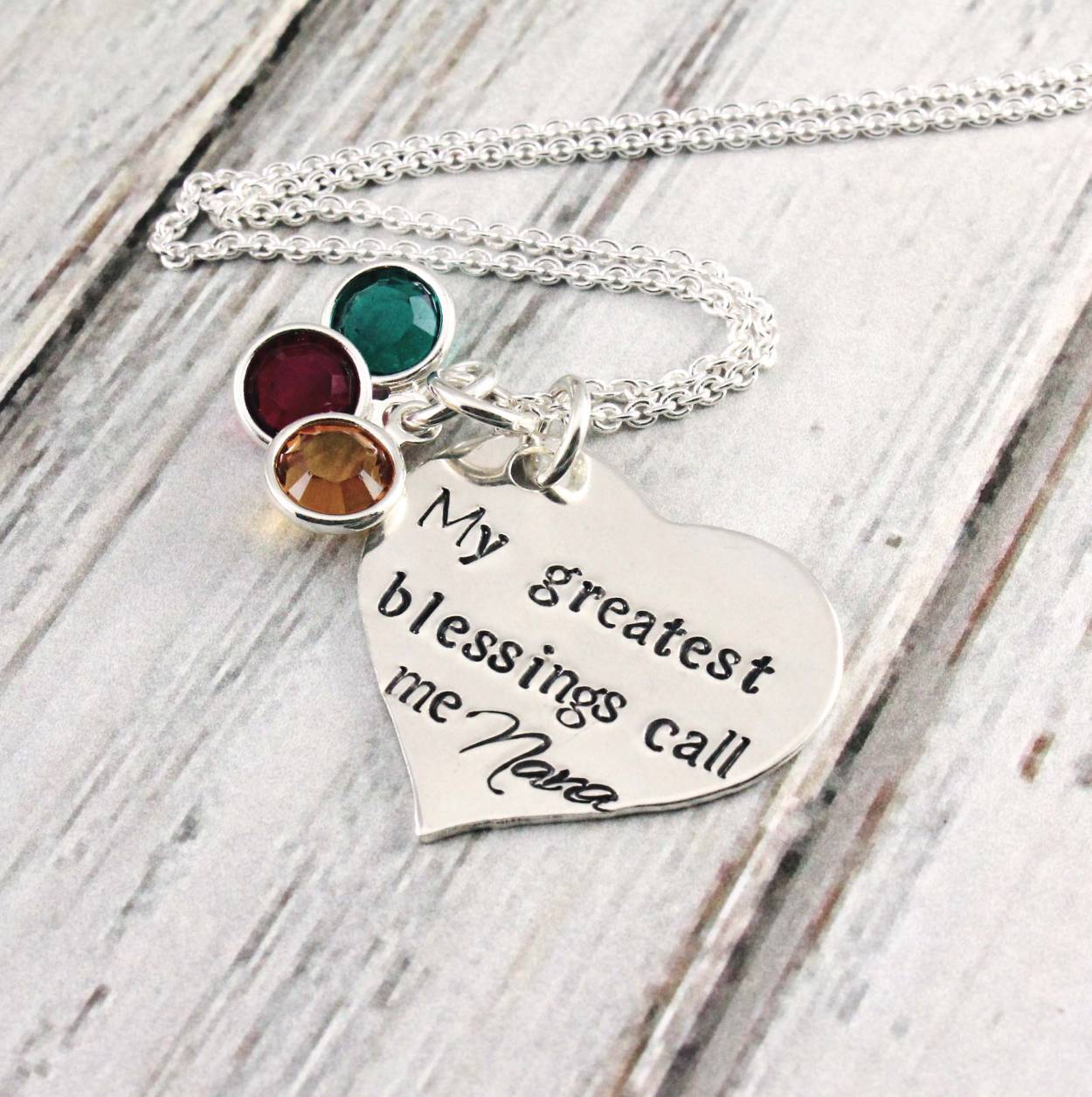 My Greatest Blessings Call Me Necklace with Birthstones